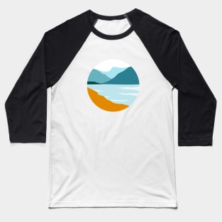 Mountain Lake Landscape Minimalist Baseball T-Shirt